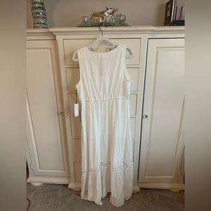 White  Long Cotton Gauze Dress